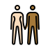 woman and man holding hands, light skin tone, medium-dark skin tone